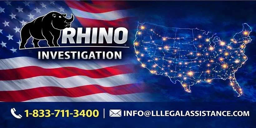 Rhino company logo associated with investigation or security services