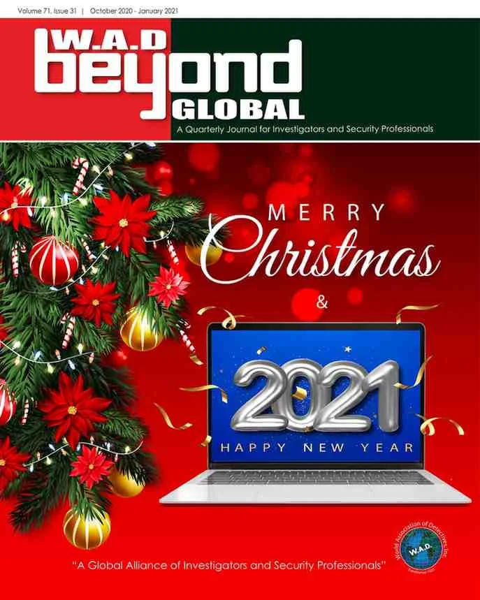 WAD December cover edition featuring international detective organization publication