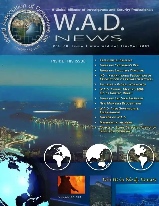 World Association of Detectives January to March 2009 cover publication