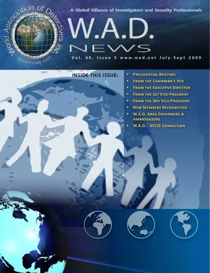 World Association of Detectives July-September 2009 publication cover