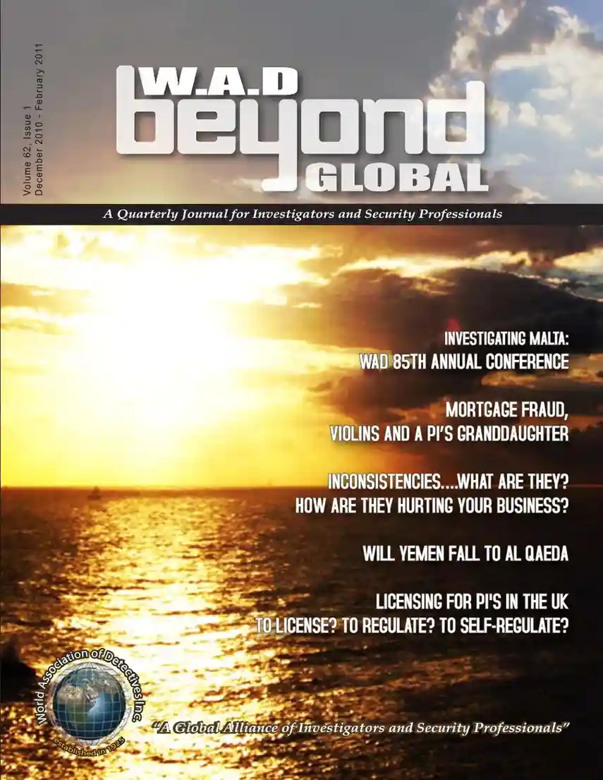 World Association of Detectives December 2010 to February 2011 publication cover