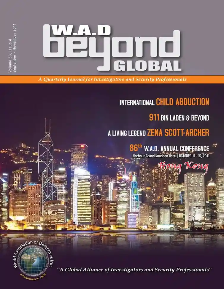 World Association of Detectives September to November 2011 cover publication