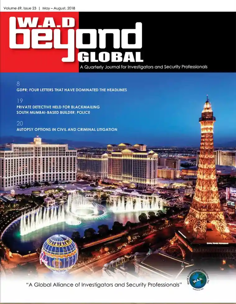 World Association of Detectives August 2018 cover edition